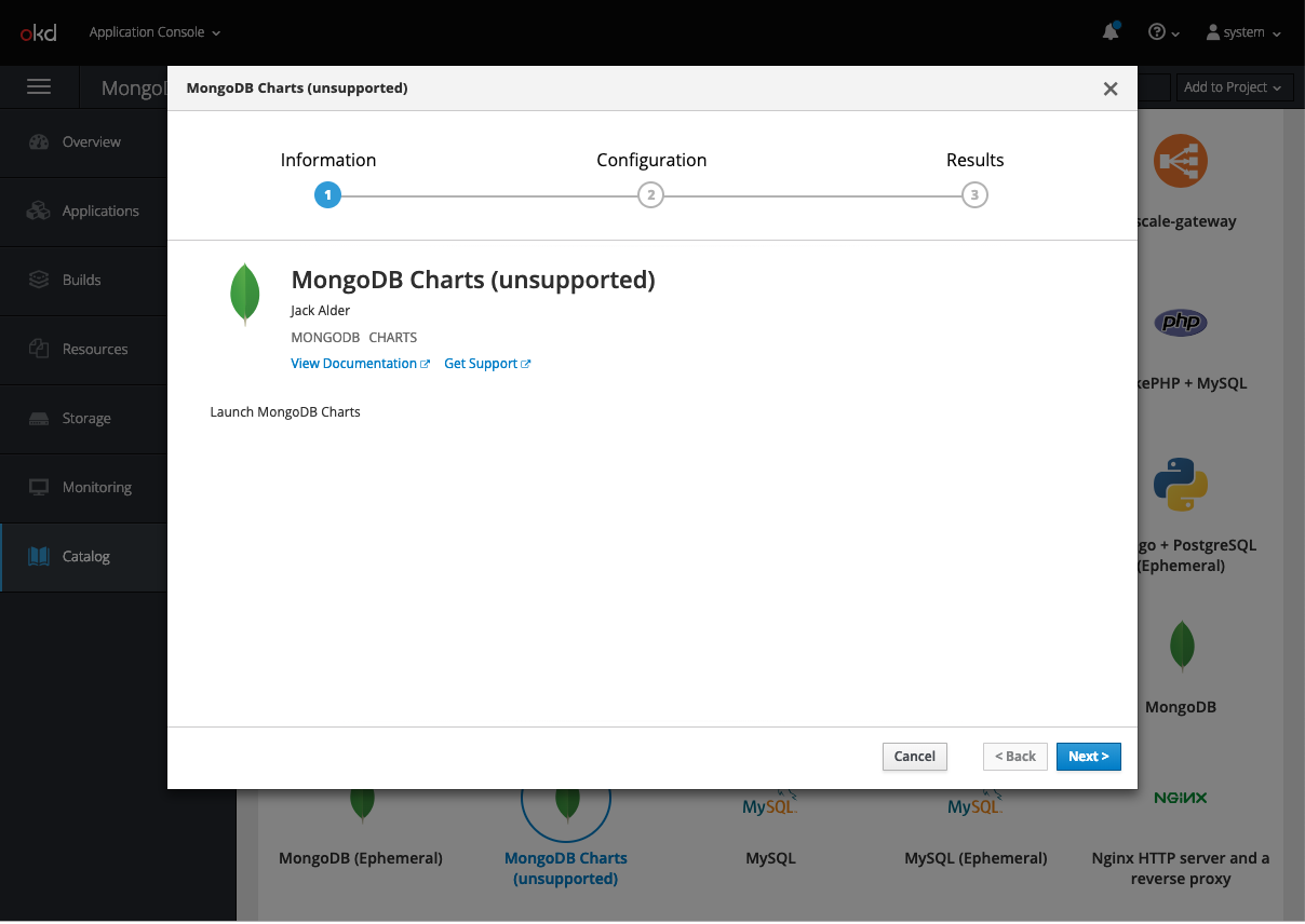 OpenShift MongoDB Charts Template